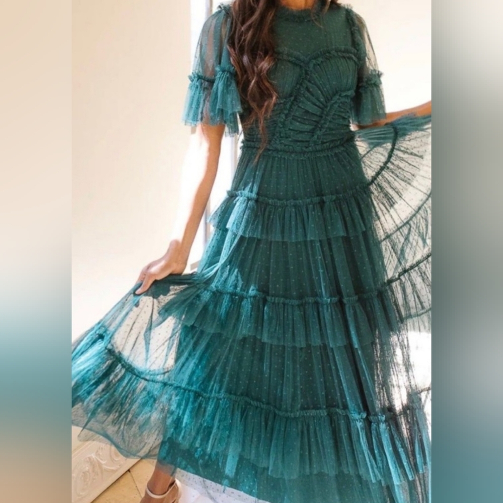 Ivy city co emerald dress S